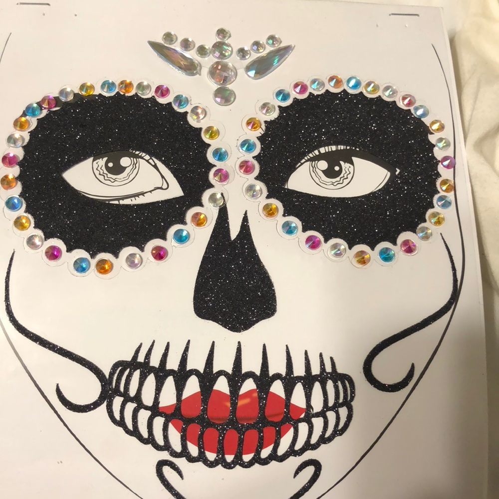 Peel and stick sugar skull face decals  Halloween